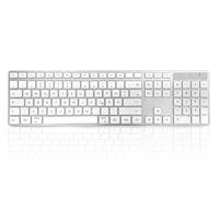 Accuratus 301 Mac Wireless Multi-Device - Dual Bluetooth 5.2 & RF 2.4GHz Wireless Multi-Device Multimedia Apple Mac Slim Keyboard (German Layout)