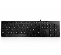 Accuratus 301 - PS/2 Full Size Super Slim Multimedia Keyboard with Square Modern Keys in Black (UK Layout)