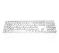 Accuratus 301 - USB Full Size Super Slim Multimedia Keyboard with Square Modern Keys in Pure White