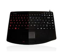 Accuratus Easy-Clean Accumed 540V2 - Usb Mini Sealed Ip67 Led Red Backlit Antibacterial Medical Keyboard/touchpad/vesa Mounting