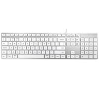 ACCURATUS - Full Size USB Multimedia Keyboard for Mac, Silver / White