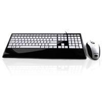Accuratus Image Set keyboard Mouse included Universal USB QWERTY UK English Black, White