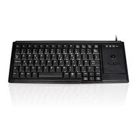 Accuratus K82D French - USB Premium Mini Scissor Key French Layout Keyboard with Trackball