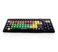 Accuratus Monster 2 - USB Mixed Colour Keyboard with Extra large Keys and a 2 Port USB Hub