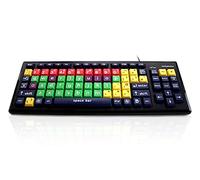 Accuratus Monster 2 - USB Mixed Colour Lower Case Keyboard with Extra large Keys and a 2 Port USB Hub