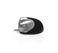 Accuratus MOU-UPRIGHT2LEFT Left-Handed Upright USB Mouse - Ergonomic 1600 DPI, Silver/Black
