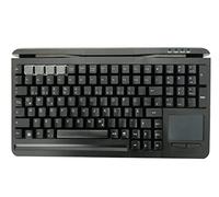 Accuratus S109C German - USB Compact QWERTY & Programmable POS 109 Key German Layout Keyboard with MSR and Touchpad