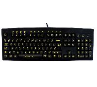 Accuratus USB 260 High visibility; full size black keyboard- designed