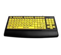 Accuratus USB upper case Hi-Vis Monster keyboard has a Black on Yellow
