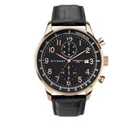 Accurist 7353 Chronograph 44mm Watch with Black Leather Strap