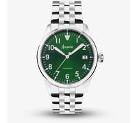 Accurist Mens Aviation 41mm Quartz Watch in Green with Analogue Display, and Stainless Steel Bracelet 76002