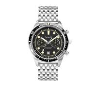 Accurist Dive Mens Analogue Watch 42mm dial Silver Stainless Steel | Chronograph with date display, 200 Metres Water Resistance, Japanese quartz movement
