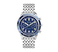 Accurist Dive Mens Analogue Watch 42mm dial Silver Stainless Steel | Chronograph with date display, 200 Metres Water Resistance, Japanese quartz movement