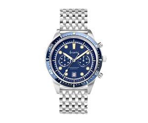 Accurist Dive Mens Analogue Watch 42mm dial Silver Stainless Steel | Chronograph with date display, 200 Metres Water Resistance, Japanese quartz movement