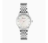 Accurist Dress Ladies 28mm Quartz Watch in White Mother of Pearl with Analogue Display, and Silver Stainless Steel Strap 77000