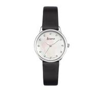 Accurist Dress Womens Analogue Watch 28mm dial Silver Leather Strap | 50 Metres Water Resistance, mother of pearl dial, Japanese quartz movement