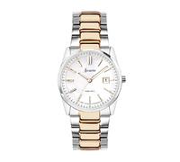 Accurist Everyday 30mm Quartz Watch in White with Analogue Display, and Two Tone Stainless Steel Bracelet 74004