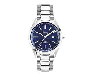 Accurist Everyday Solar Mens 40mm Solar Watch in Blue with Analogue Date Display, and Silver Stainless Steel Strap 74019