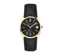 Accurist Everyday Womens Analogue Watch 30mm dial Gold Leather Strap | 50 Metres Water Resistance, sunray dial, date display, ion-plated case