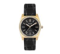 Accurist Ladies Origin Black Leather Strap Analogue 34mm Watch Gold