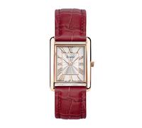 Accurist Ladies Rectangle Burgundy Leather Strap 26mm Watch Rose