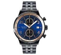 Accurist Mens 44mm Sports Japanese Quartz Watch in Midnight Blue with Chronograph Date Display, and Black Ion-Plated Stainless Steel Bracelet 7379.