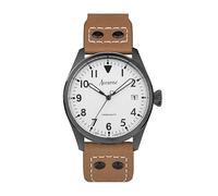 Accurist Men's Aviation Brown Leather Strap Analogue 41mm Watch White