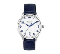 Accurist Men's Classic Blue Leather Strap 37mm Watch