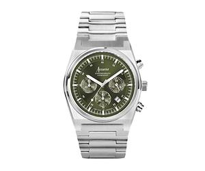 Accurist Mens Origin 41mm Quartz Watch in Green with Chronograph Analogue Display, and Stainless Steel Bracelet 70003