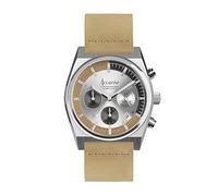 Accurist Mens Origin 41mm Quartz Watch in Silver with Chronograph Analogue Display, and Tan Leather Strap 70006