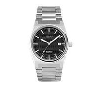 Accurist Origin Mens 41mm Automatic Watch in Black with Analogue Date Display, and Silver Stainless Steel Strap 70020