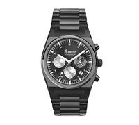 Accurist Origin Mens Analogue Watch 41mm dial Black Stainless Steel | Chronograph with date display, 100 Metres Water Resistance, sunray dial, ion-plated case