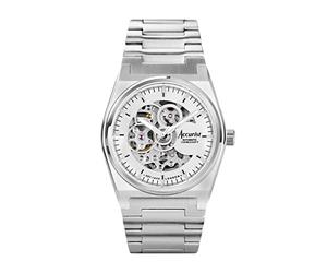 Accurist Origin Mens Automatic Watch 41mm dial Silver Stainless Steel | 100 Metres Water Resistance, date display, Japanese quartz movement