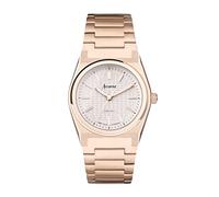 Accurist Origin Womens Analogue Watch 34mm Rose Gold | 100 Metres Water Resistance, crystal glass, push-button clasp, brick-pattern dial, ion-plated case, Japanese quartz movement