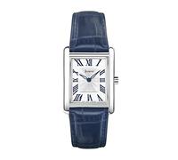 Accurist Rectangle 26mm Quartz Watch in White with Analogue Display, and Blue Leather Strap 71002