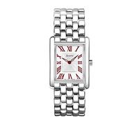 Accurist Rectangle 26mm Quartz Watch in White with Analogue Display, and Stainless Steel Bracelet 71005