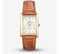 Accurist Rectangle Gold & Tan Leather Watch 71004