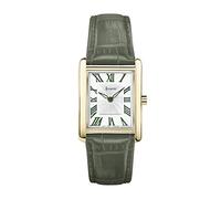 Accurist Rectangle Womens Analogue Watch 26mm dial Gold Leather Strap