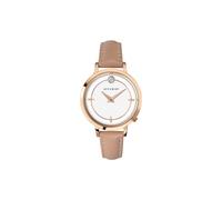 Accurist Women's 35.00 mm Quartz Watch with White Analogue dial and Beige Leather 8358