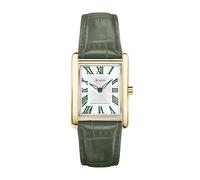Accurist Women's Rectangle 26mm Dial Green Leather Strap Watch