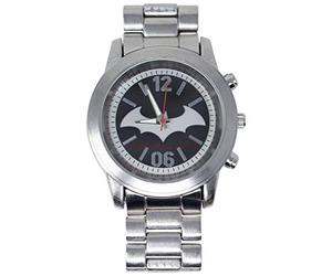 Accutime Batman Arkham Symbol Silver Metal Watch