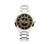 Accutime Batman Classic Logo White and Gold Analog Watch with Metal Band