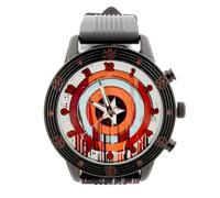 Accutime Captain America Shield Glitch Analog Watch