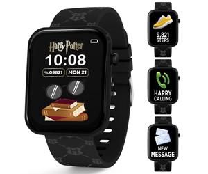 Accutime Harry Potter Black Printed Strap Interactive Smart Watch with Activity Tracker, Step Counter, Alarms, Multiple Dials, Music, Camera, Weather Alerts, Heart Rate & More!