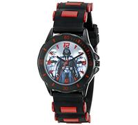 Accutime Kids Star Wars Character Analog Quartz Wrist Watch, Cool Inexpensive Gift & Party Favor for Toddlers, Boys, Girls, Adults All Ages, Darth Vader Black Red, Quartz Movement