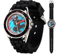 Accutime Marvel Spider-Man Miles Morales Time Teacher Watch for Kids with Black Silicone Band & Collectible Tin Case