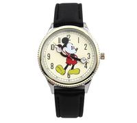 Accutime Mickey Mouse Retro Art Watch Hands Black and Gold Analog Watch