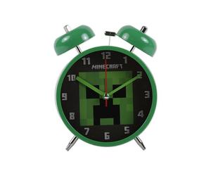 Accutime Minecraft Kids Creeper Twin Bell Alarm Clock
