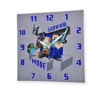 Accutime Minecraft Kids Wall Clock - 12-inch Analog Clock for Kids, Battery Operated Colorful Clock - Cordless Kids Clock, Modern Classroom Clock/School Clock - Fun & Magical Time Telling for Kids