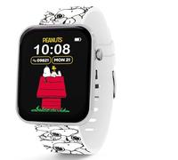 Accutime Peanuts Snoopy White Printed Strap Interactive Smart Watch for Snoopy Fans with Multiple Dials, Messages, Step Counter, Alarm, Activity Tracking